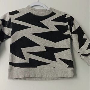 Stella Mc Cartney Kids Black and Gray Graphic Sweatshirt Size 6
